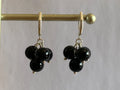 Orecchini pendenti in argento e Onice Nera naturale