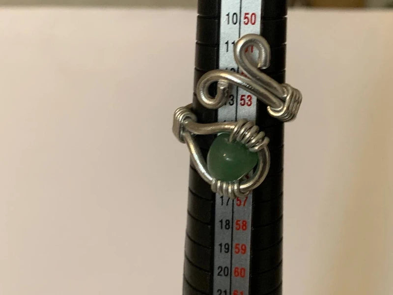 Set Bracciale e Anello Regolabili in Alluminio con Avventurina Verde
