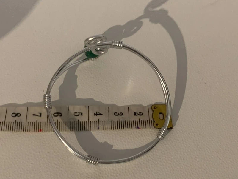 Set Bracciale e Anello Regolabili in Alluminio con Avventurina Verde