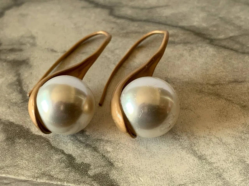 Orecchini Artigianali con Grande Perla Naturale da 12mm