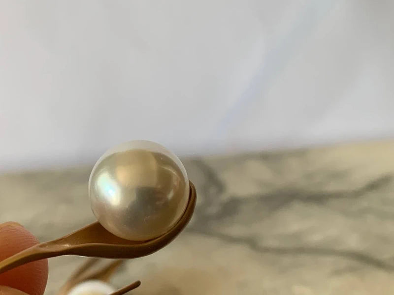 Orecchini Artigianali con Grande Perla Naturale da 12mm