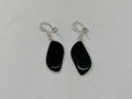 Orecchini artigianali in ottone argento 925 con onice nera cabochon – eleganza e protezione