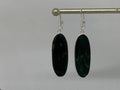 Orecchini artigianali placcati argento 925 con eleganti pietre ovali di agata verde