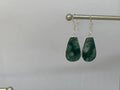 Orecchini artigianali placcati argento 925 con agata verde a goccia – eleganza e armonia