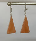 Orecchini artigianali in argento 925 placcato con diaspro arancione naturale, forma