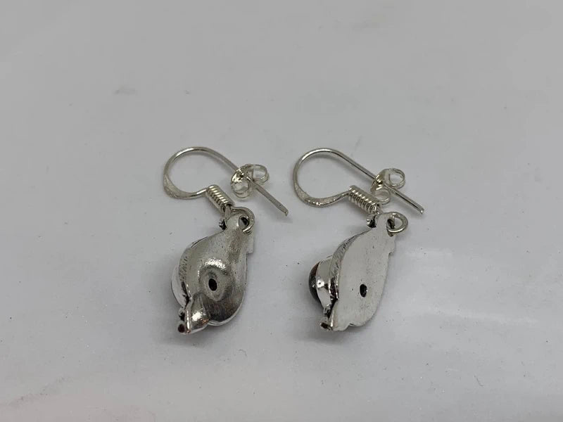 Orecchini artigianali con occhio di tigre naturale cabochon 8mm