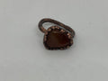 Anello elettroformato in rame puro con agata arancione – tg. 7 US (circa 14 IT)