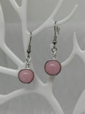 Orecchini pendenti con kunzite naturale 10 mm Descrizione: