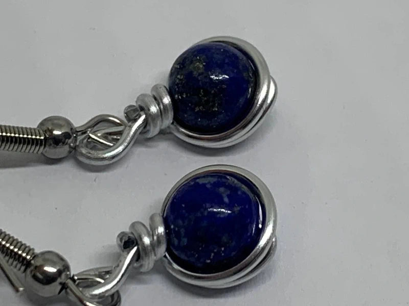 Orecchini pendenti con lapislazzuli 6 mm