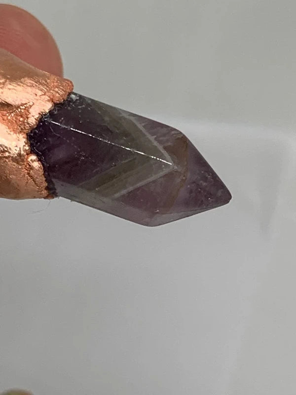 Ciondolo ametista naturale elettroformato rame puro design artigianale unico