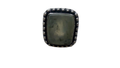 Anello artigianale con Prehnite naturale in ottone placcato argento 925 Tg. 13